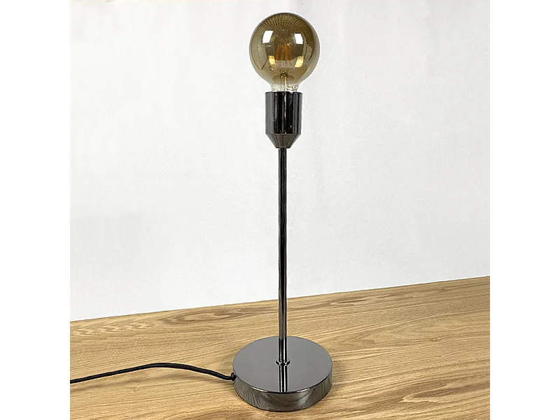 Lampe à poser en métal brossé chromé - DAIR 2307