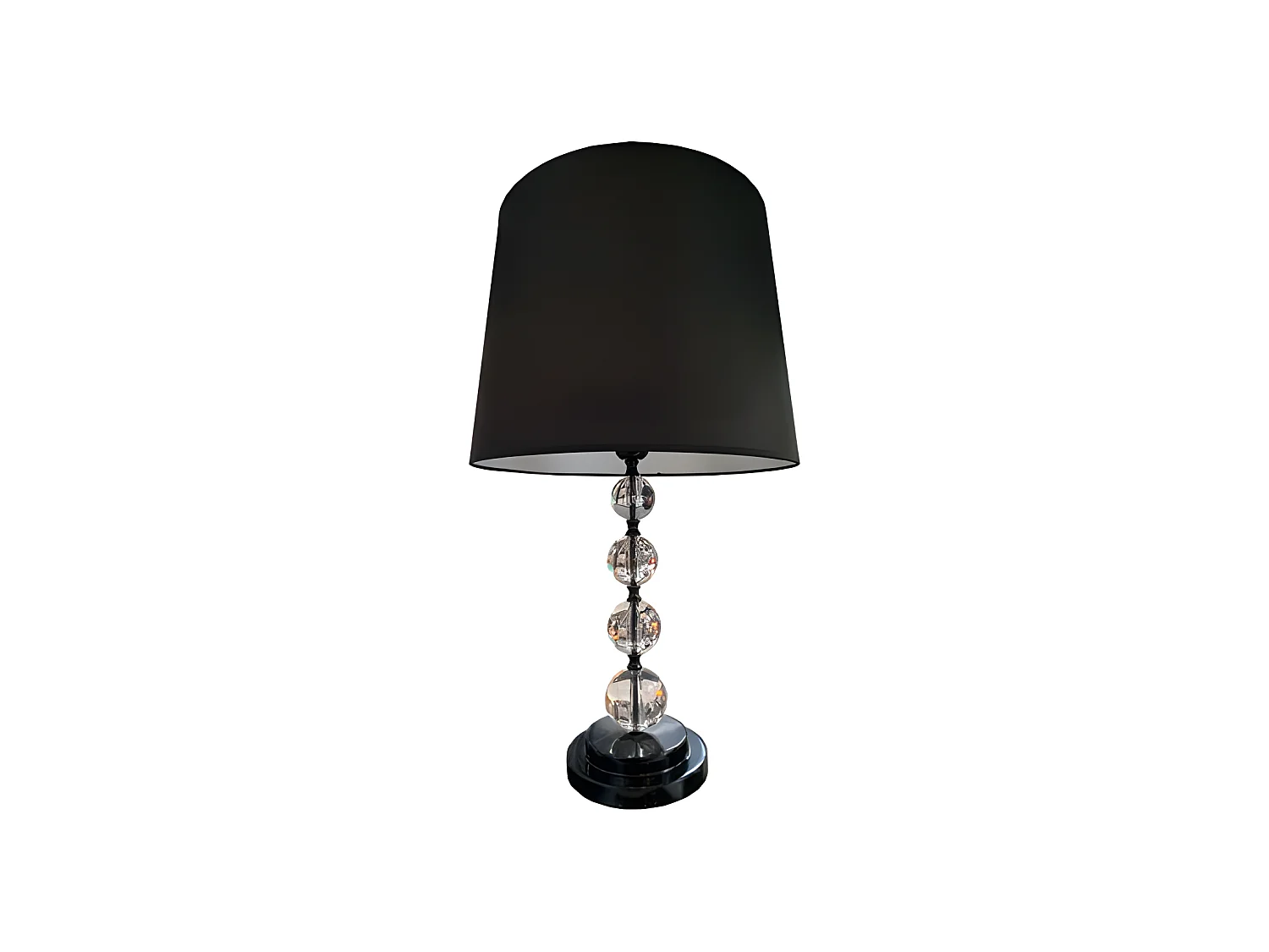 Lampe à poser avec bulle et abat-jour noir - CRISTAL BLACK