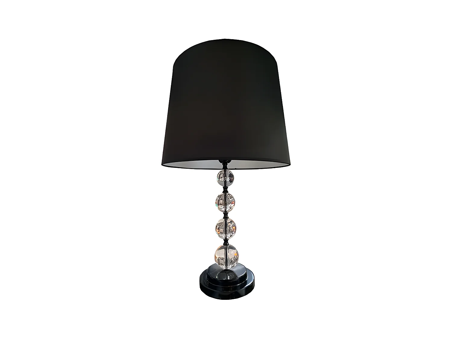 Lampe à poser avec bulle et abat-jour noir - CRISTAL BLACK