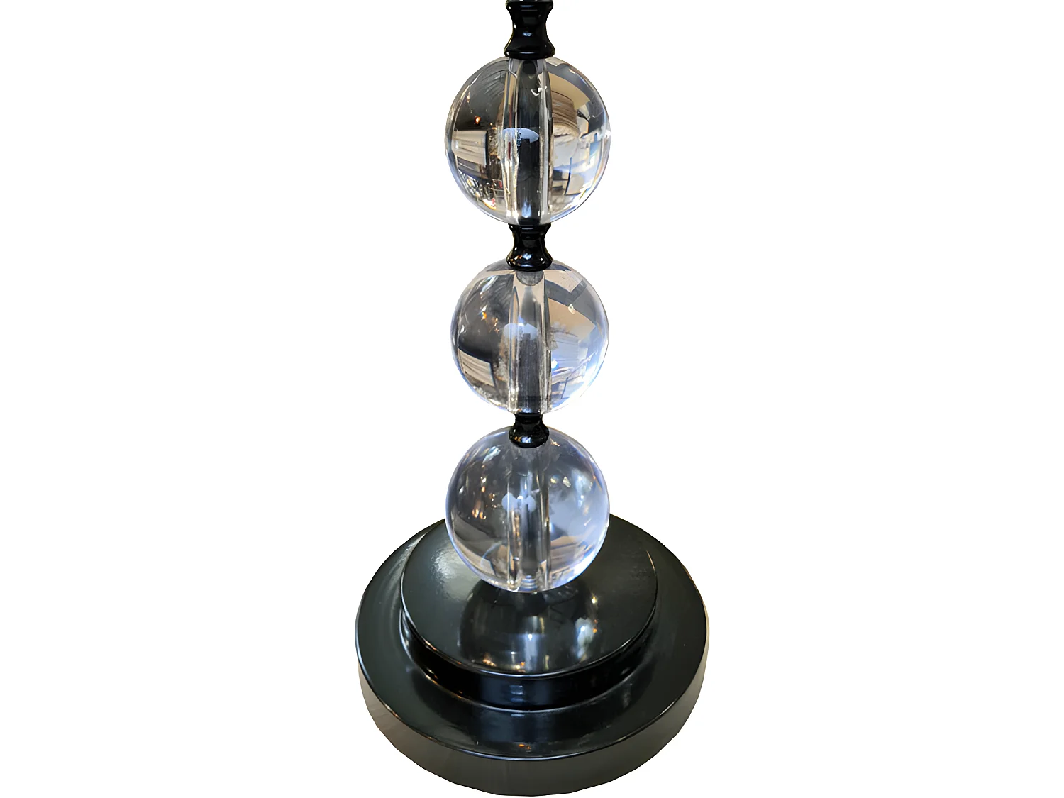 Lampe à poser avec bulle et abat-jour noir - CRISTAL BLACK