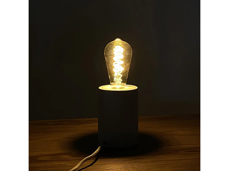 Lampe de chevet en béton blanc H12 cm - CALO 4969