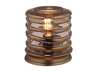 Lampe 24 cm cylindre verre soufflé et métal cuivré vintage - NELSON