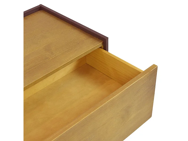 Meuble TV 183 cm 1 niche1 tiroir bois de pin et métal marron - LINEA