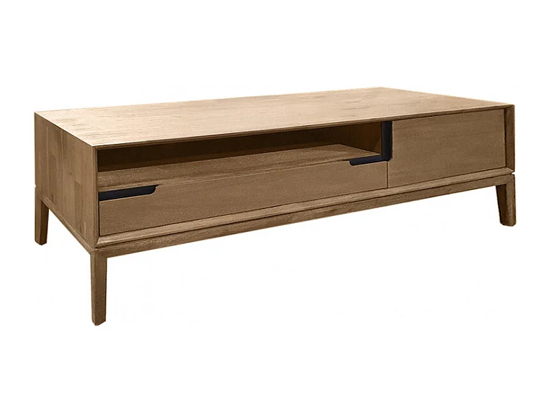 Meuble TV en bois design 1 tiroir 1 porte L.165 cm - KASSIA
