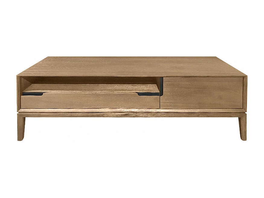 Meuble TV en bois design 1 tiroir 1 porte L.165 cm - KASSIA