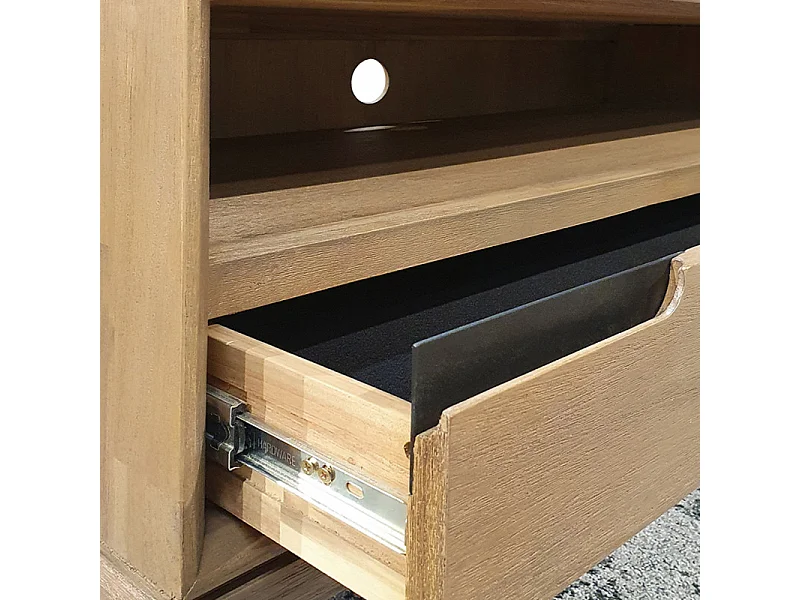 Meuble TV en bois design 1 tiroir 1 porte L.165 cm - KASSIA