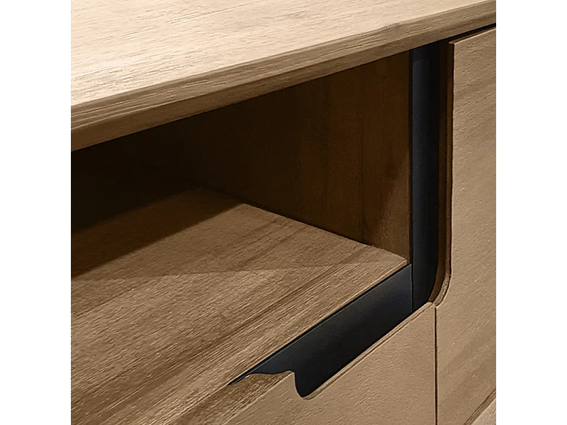 Meuble TV en bois design 1 tiroir 1 porte L.165 cm - KASSIA