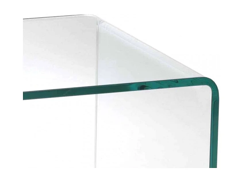 Meuble TV 126 cm en verre trempé avec étagère suspendue vitrée - ICE