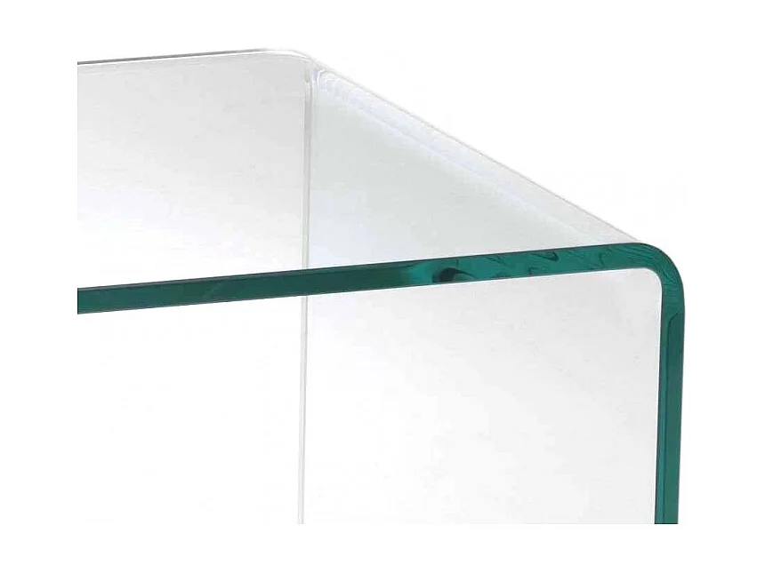 Meuble TV 126 cm en verre trempé avec étagère suspendue vitrée - ICE