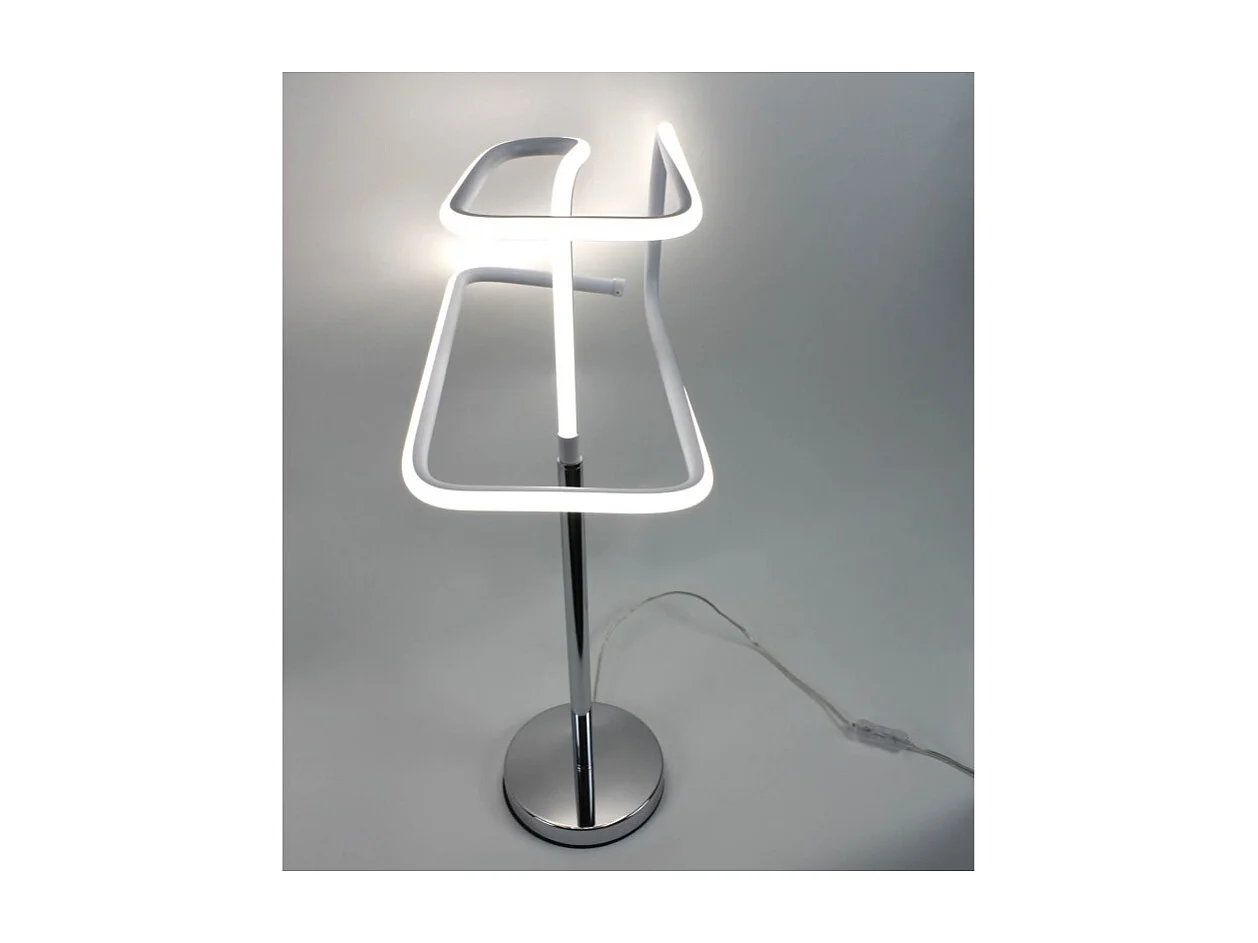 Lampe LED 66 cm design abstrait pied métal chromé - SQUARE