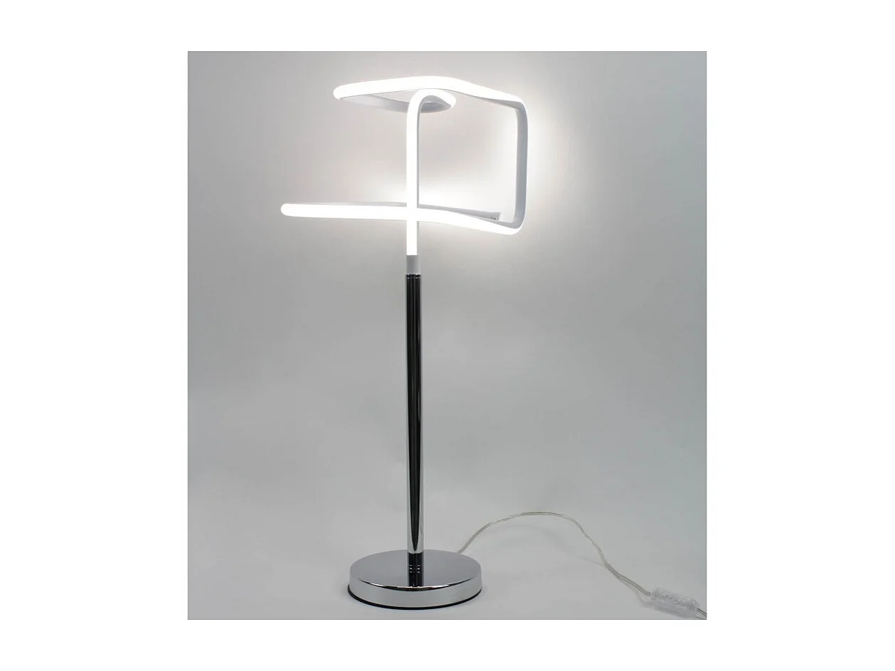 Lampe LED 66 cm design abstrait pied métal chromé - SQUARE