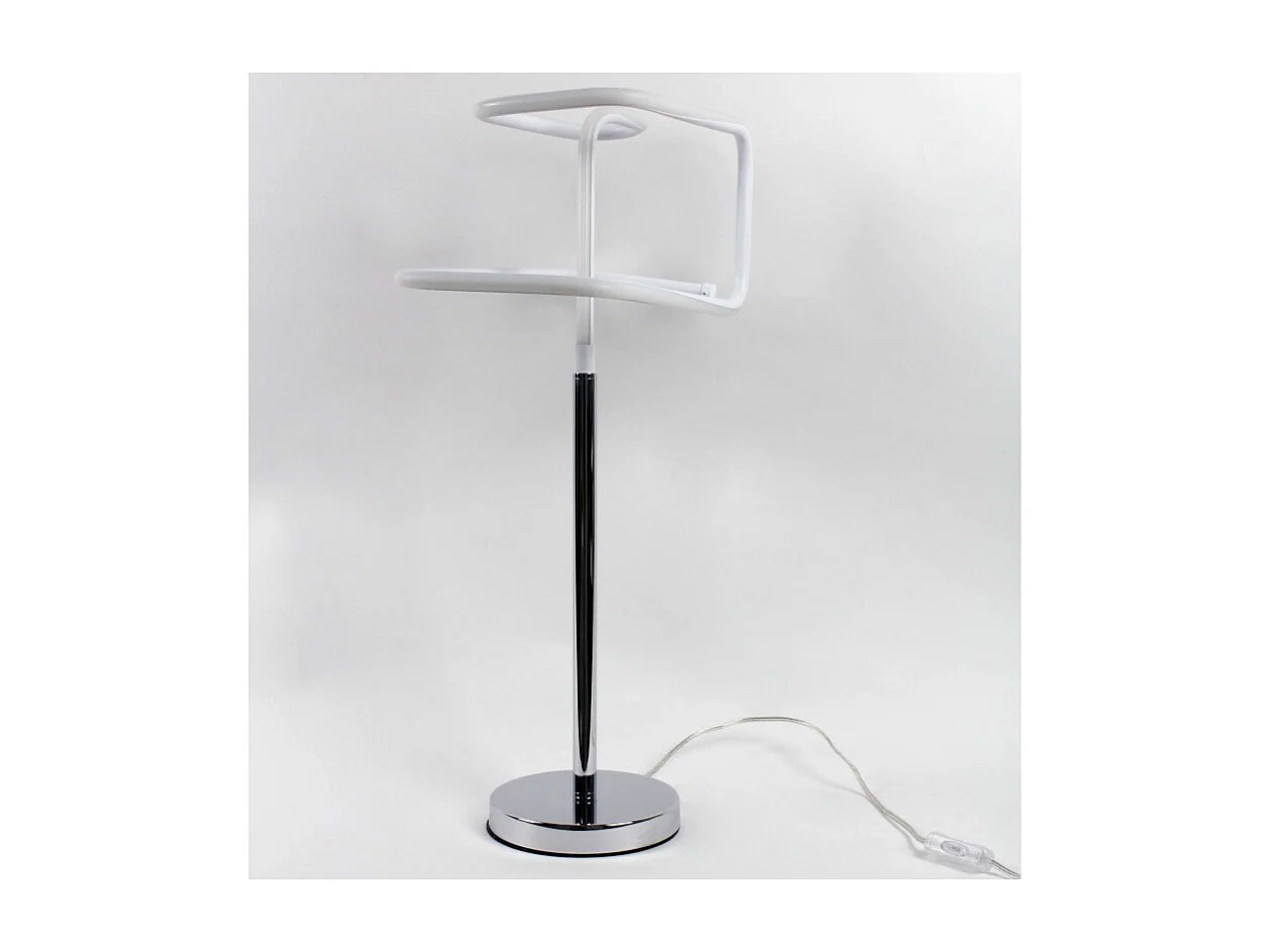 Lampe LED 66 cm design abstrait pied métal chromé - SQUARE