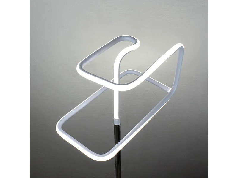 Lampe LED 66 cm design abstrait pied métal chromé - SQUARE