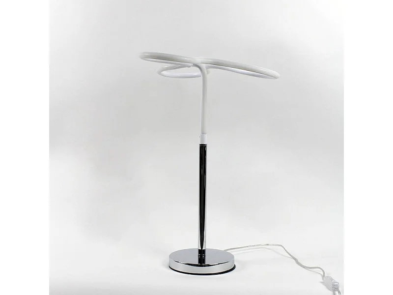 Lampe LED 66 cm design trèfle pied métal chromé - CLOVER