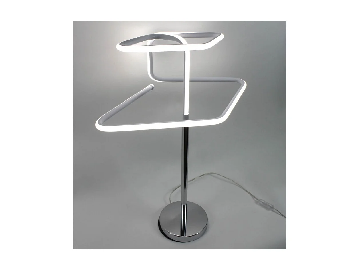 Lampe LED 63 cm design abstrait pied métal chromé - DIAMOND