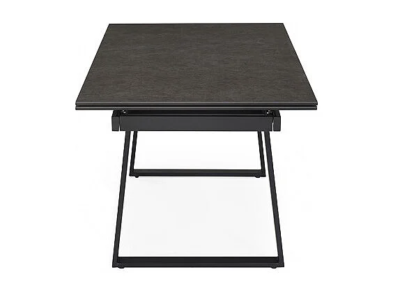 Table extensible 160/240 cm céramique gris foncé pied luge - UTAH 02