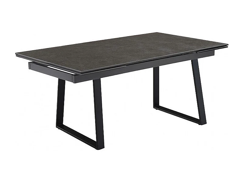 Table extensible 160/240 cm céramique gris foncé pied luge - UTAH 02