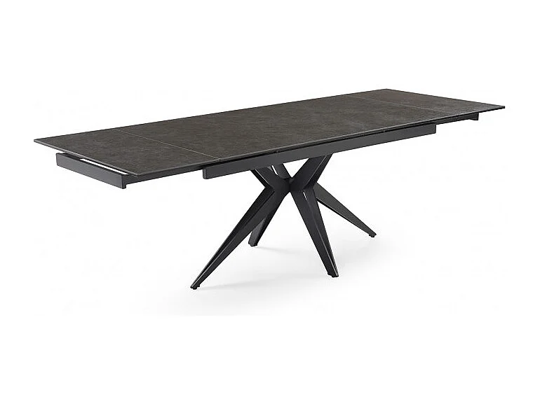 Table extensible 160/240 cm céramique gris foncé pied étoile - UTAH 06