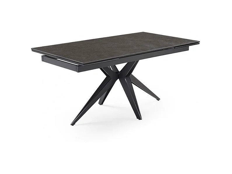 Table extensible 160/240 cm céramique gris foncé pied étoile - UTAH 06