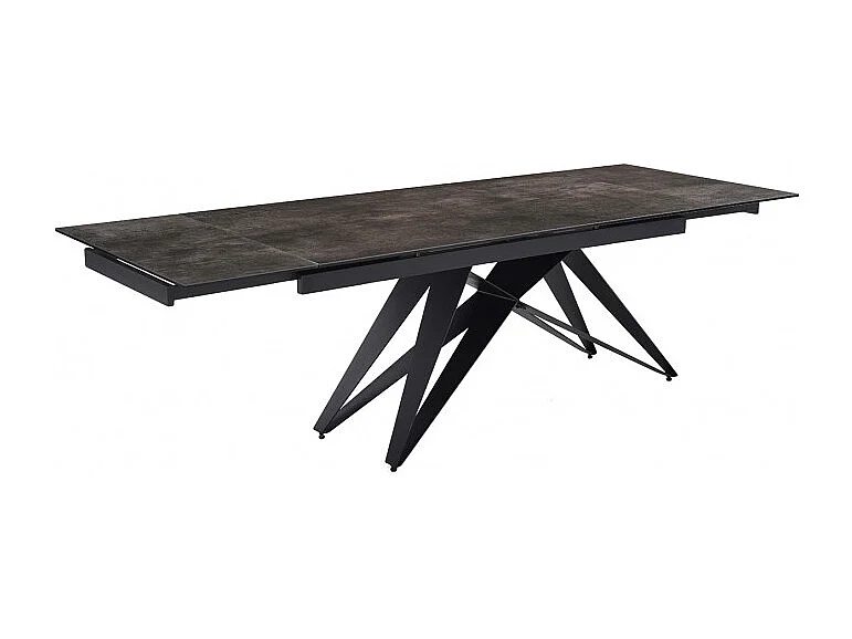 Table extensible 160/240 cm céramique gris vieilli pied géométrique - MAINE 03
