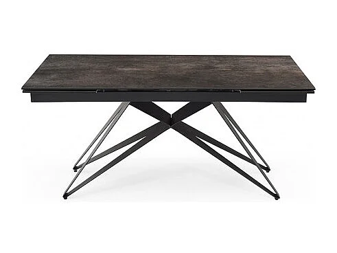 Table extensible 160/240 cm céramique gris vieilli pied géométrique - MAINE 03