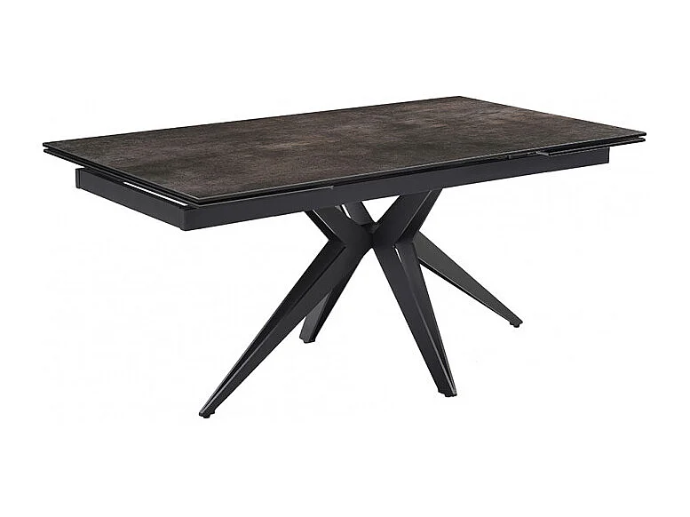 Table extensible 160/240 cm céramique gris vieilli pied étoile - MAINE 06