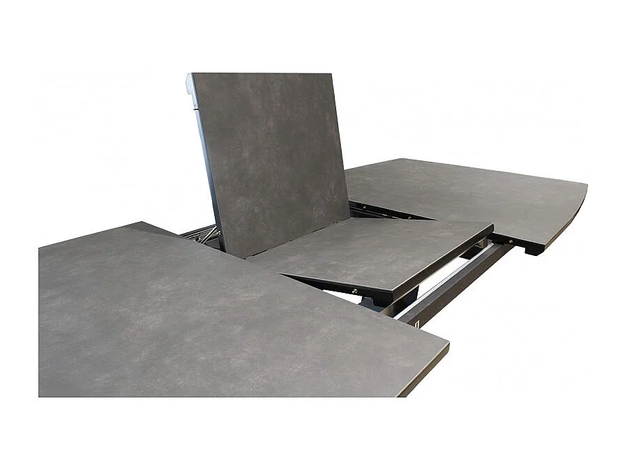 Table extensible 160 à 210 cm céramique gris pied central - DIVINE