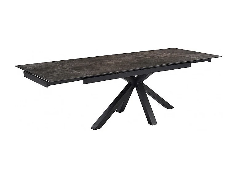 Table extensible 160/240 cm céramique gris vieilli pied croix - MAINE 04