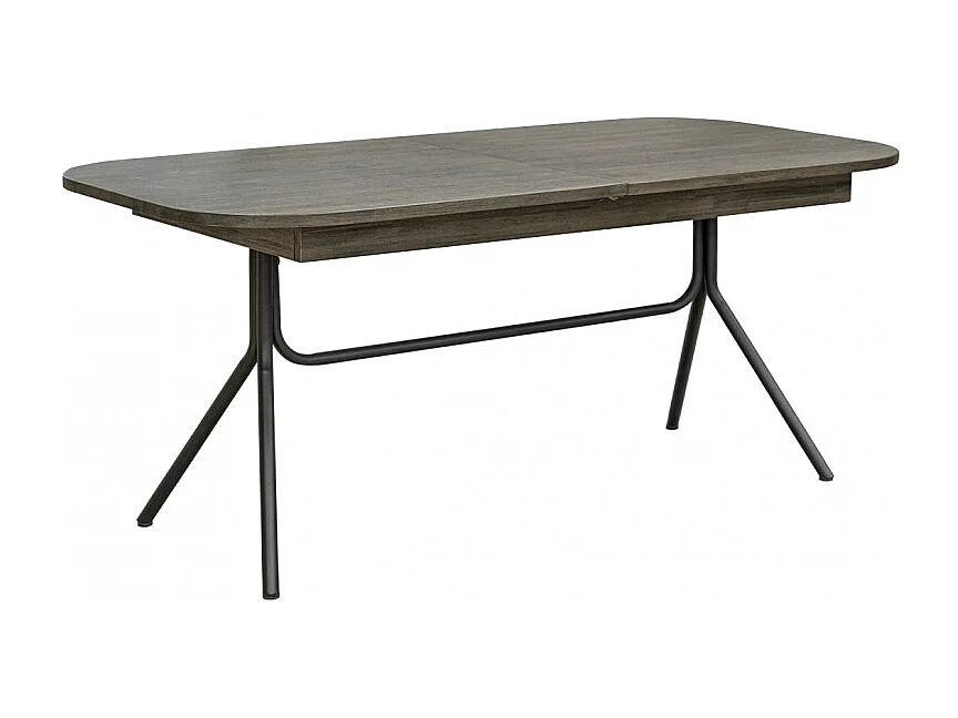 Table repas extensible L180/220 cm en bois cendré et métal - KUBI