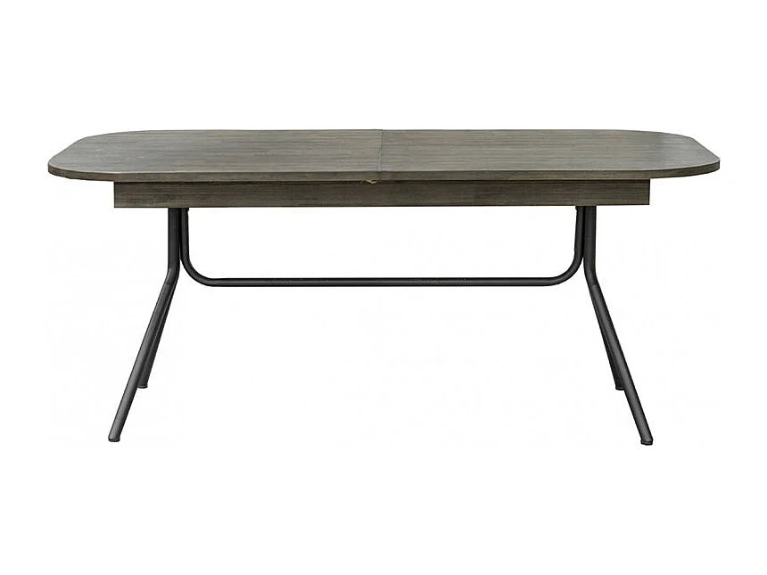 Table repas extensible L180/220 cm en bois cendré et métal - KUBI