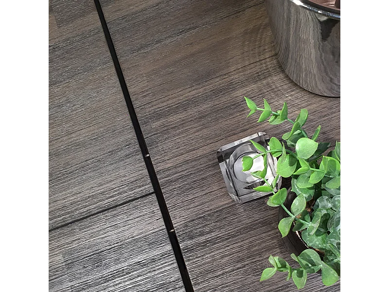 Table repas extensible L180/220 cm en bois cendré et métal - KUBI