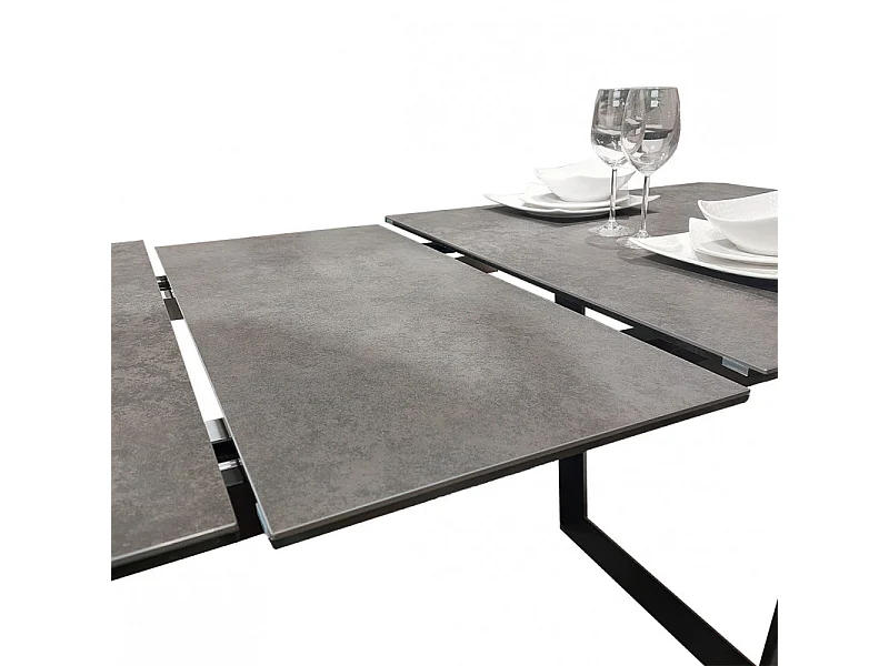 Table extensible 176/216 cm plateau céramique gris anthracite - VERONA
