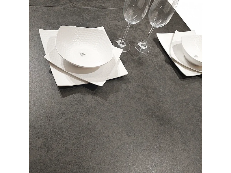 Table extensible 176/216 cm plateau céramique gris anthracite - VERONA