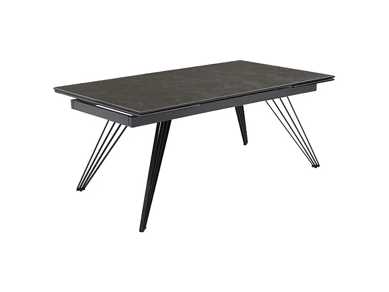 Table extensible 160/240 cm céramique gris foncé pieds filaires - UTAH 01