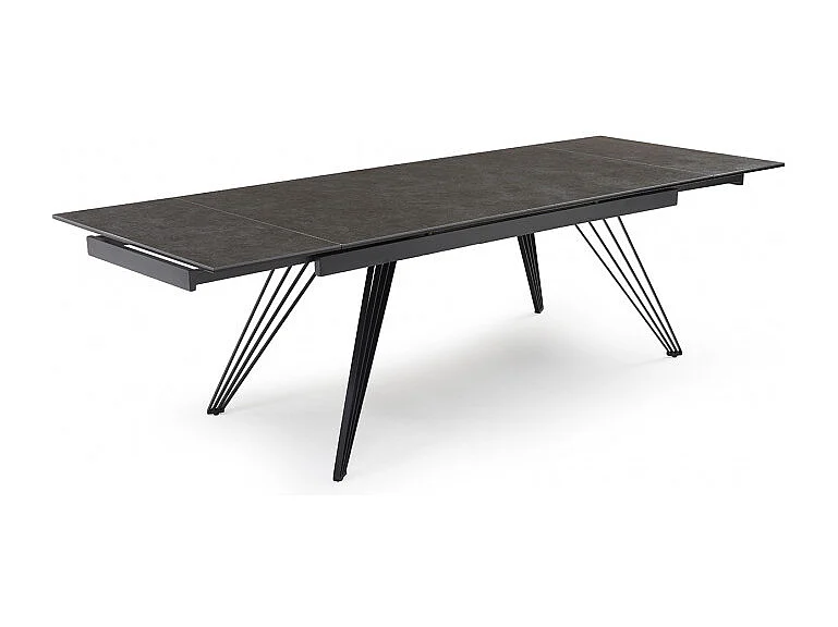 Table extensible 160/240 cm céramique gris foncé pieds filaires - UTAH 01
