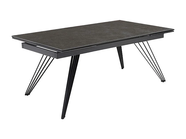 Table extensible 160/240 cm céramique gris foncé pieds filaires - UTAH 01