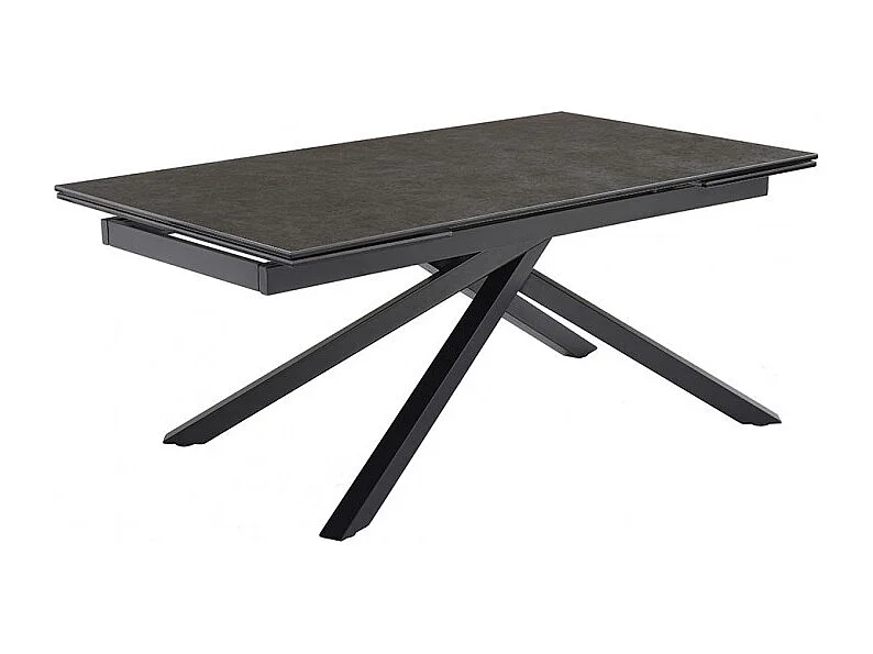 Table extensible 160/240 cm céramique gris foncé pied torsadé - UTAH 05
