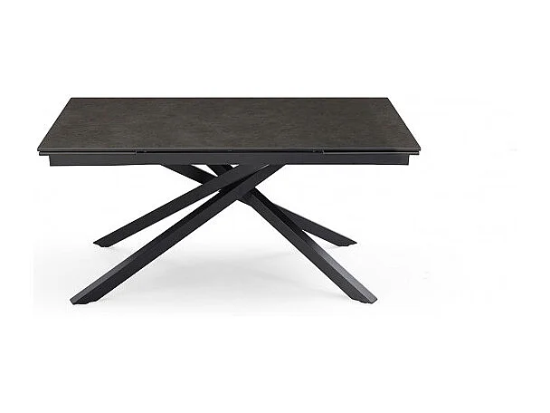 Table extensible 160/240 cm céramique gris foncé pied torsadé - UTAH 05