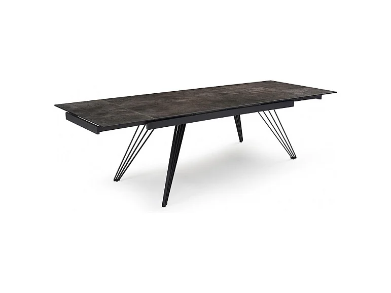 Table extensible 160/240 cm céramique gris vieilli pieds filaires - MAINE 01