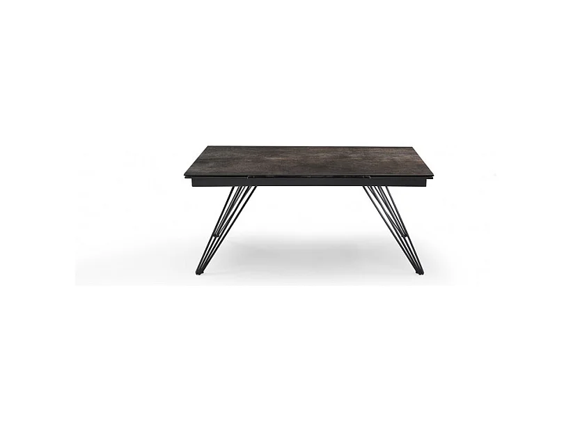 Table extensible 160/240 cm céramique gris vieilli pieds filaires - MAINE 01
