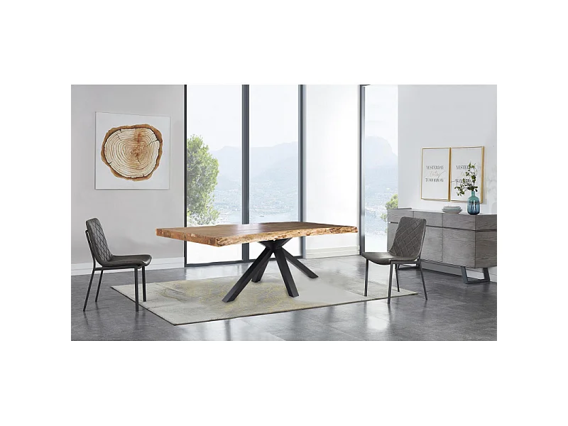 Pied de table de repas métal noir design croix H.65 cm - 04