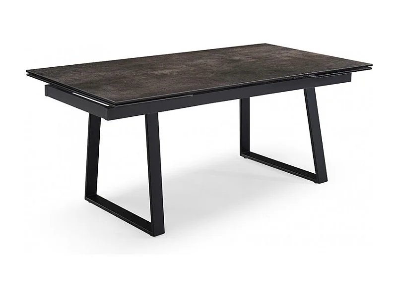 Table extensible 160/240 cm céramique gris vieilli pied luge - MAINE 02