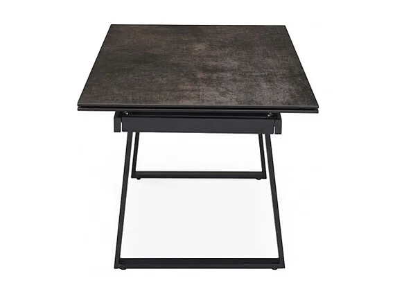 Table extensible 160/240 cm céramique gris vieilli pied luge - MAINE 02