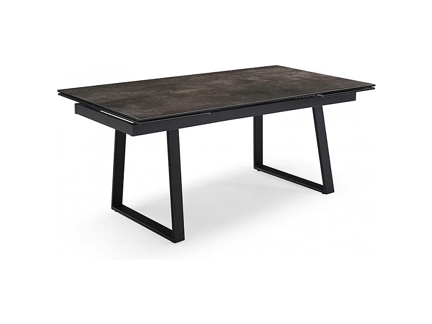 Table extensible 160/240 cm céramique gris vieilli pied luge - MAINE 02