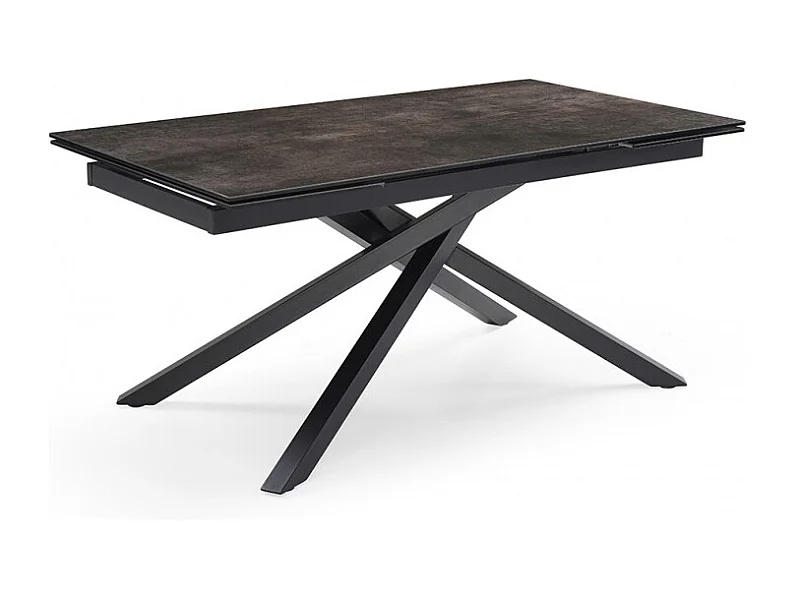 Table extensible 160/240 cm céramique gris vieilli pied torsadé - MAINE 05