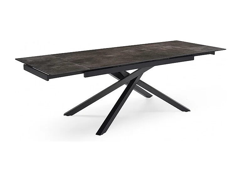 Table extensible 160/240 cm céramique gris vieilli pied torsadé - MAINE 05