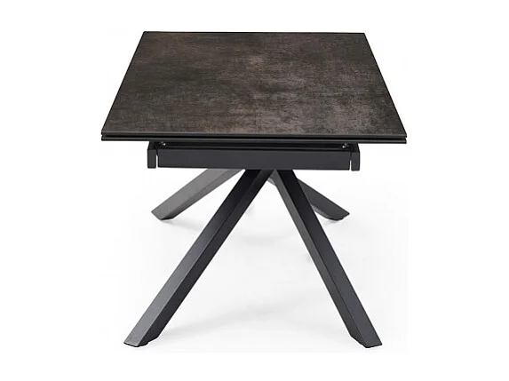 Table extensible 160/240 cm céramique gris vieilli pied torsadé - MAINE 05