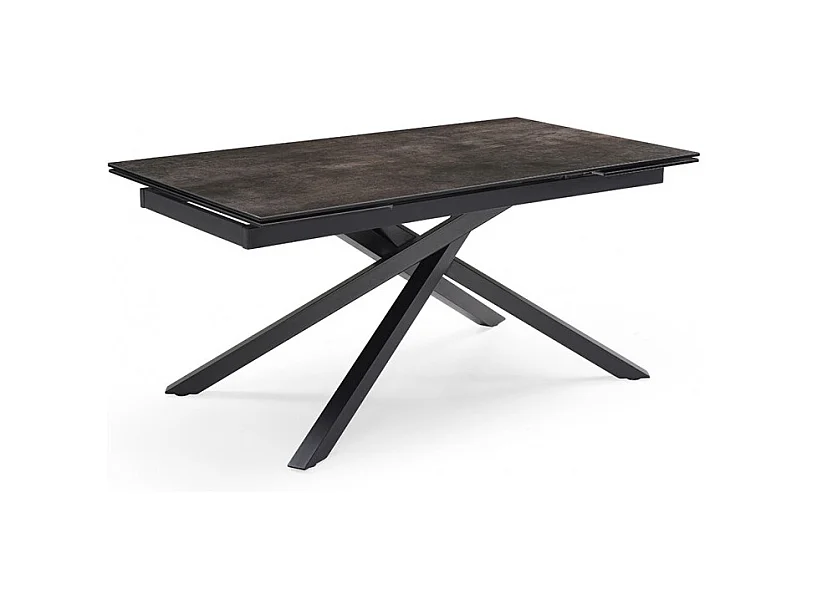 Table extensible 160/240 cm céramique gris vieilli pied torsadé - MAINE 05