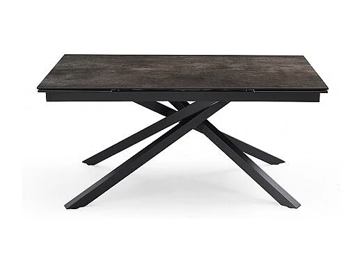 Table extensible 160/240 cm céramique gris vieilli pied torsadé - MAINE 05