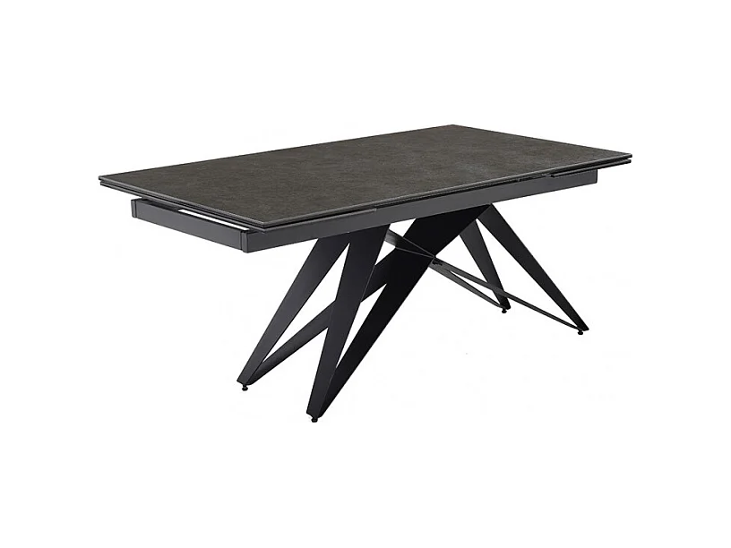 Table extensible 160/240 cm céramique gris foncé pied géométrique - UTAH 03